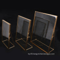 Simple Antique Gold Rectangle Glass Photo Frame